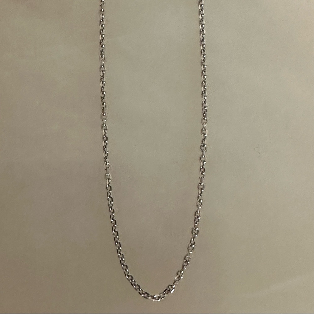 14k Solid White Gold Cable Link Chain - image 2